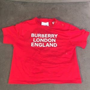 Baby Burberry Logo Print Cotton Tshirt